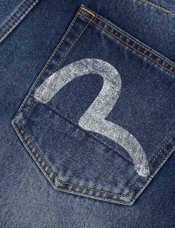 Hand-Drawn Seagull Print 3D Fit Jeans