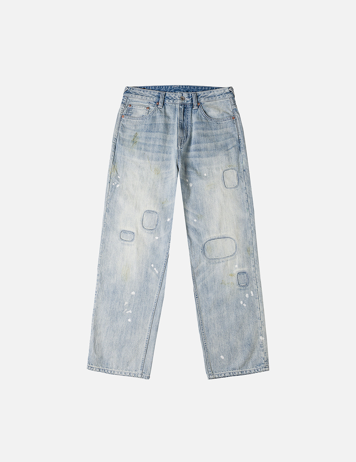 パンツ Seagull Print Denim Unused Distressed Seagull Print Regular Fit Denim Jeans – EVISU