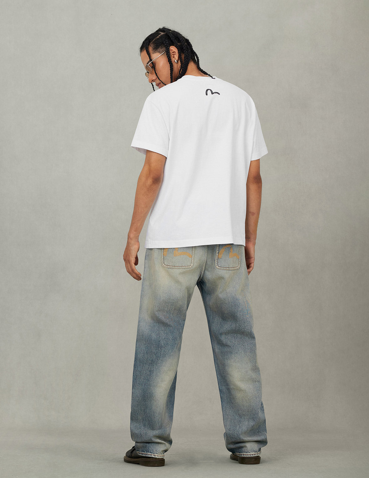 Distressed Seagull Print Regular Fit Denim Jeans – EVISU