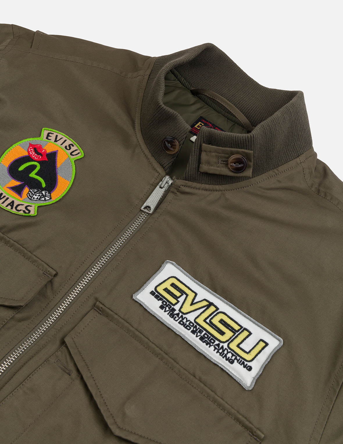 多重商标刺绣徽章常规版型夹棉飞行员外套