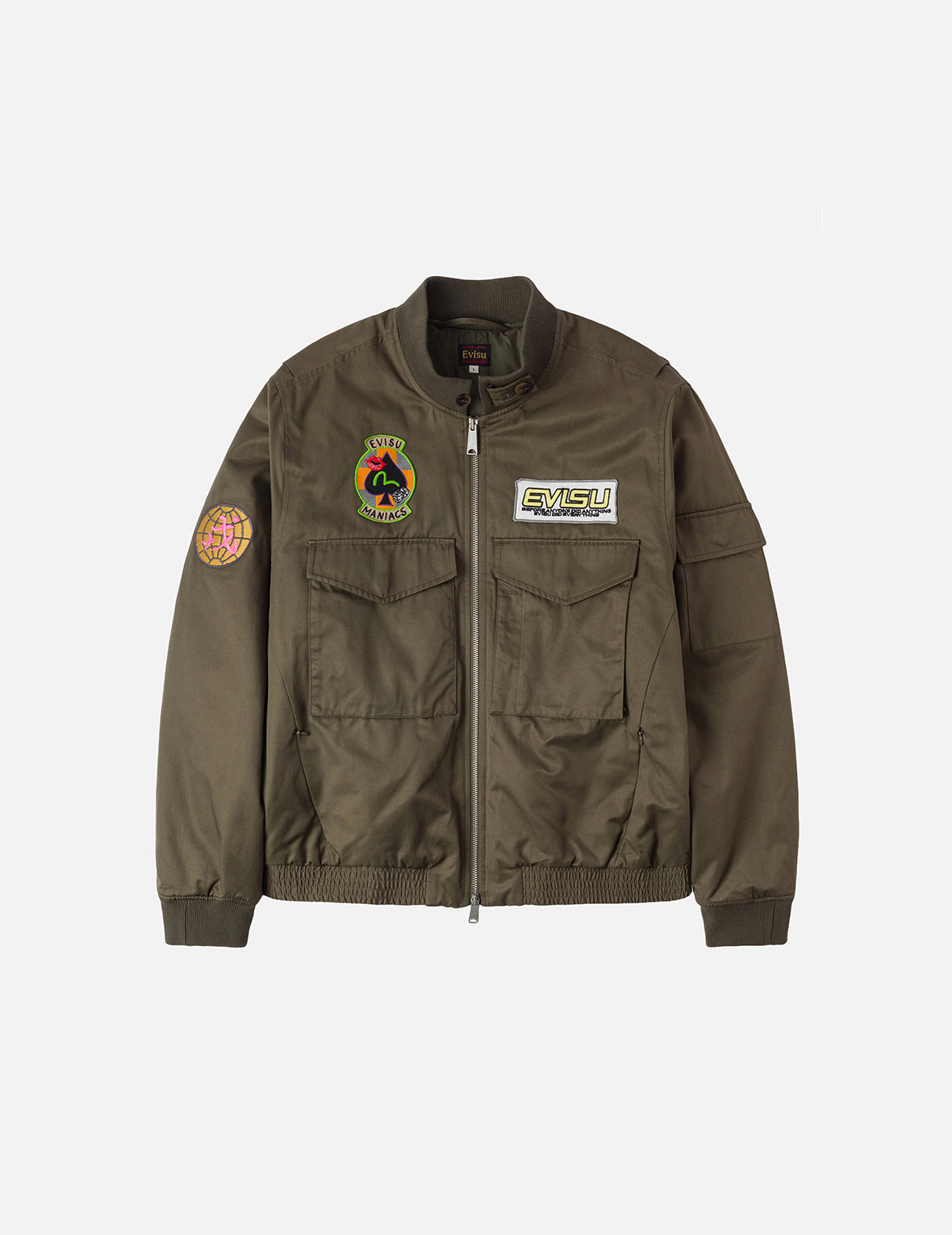 Multi Logo Badges Embroidery Regular Fit Padded Bomber Jacket – EVISU