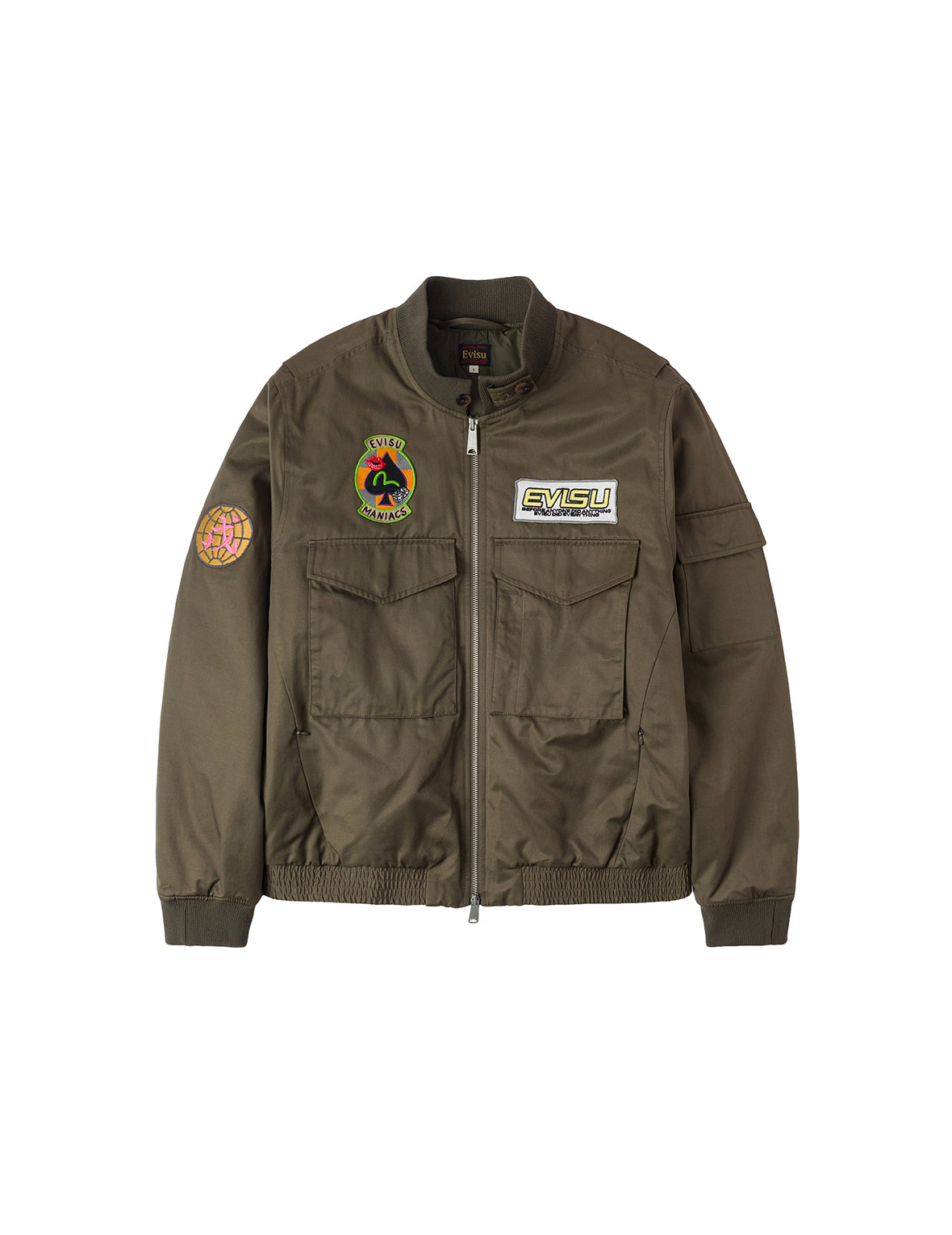 多重商标刺绣徽章常规版型夹棉飞行员外套