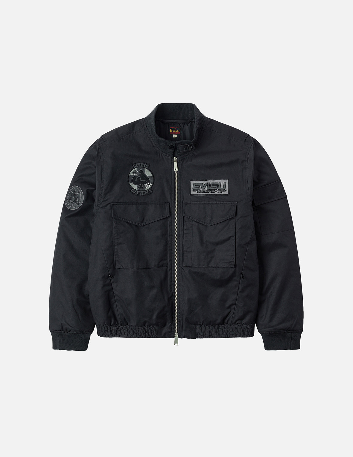 多重商标刺绣徽章常规版型夹棉飞行员外套