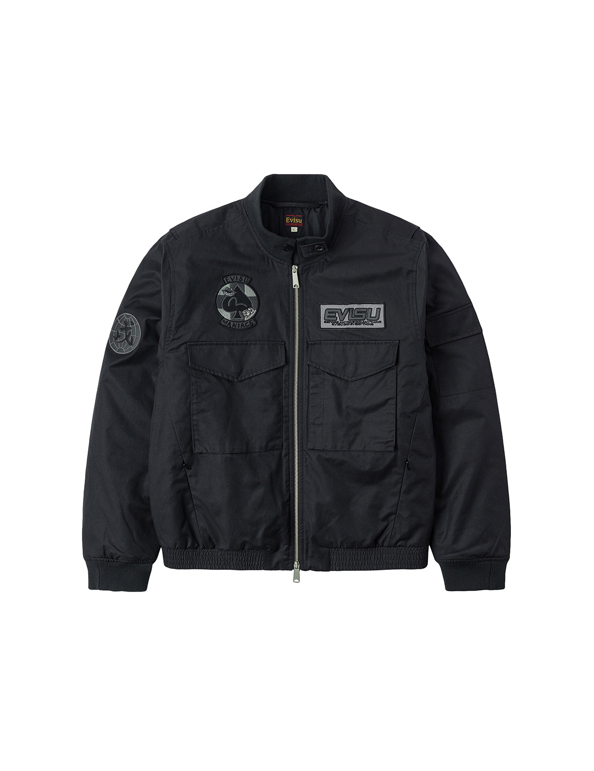 多重商标刺绣徽章常规版型夹棉飞行员外套