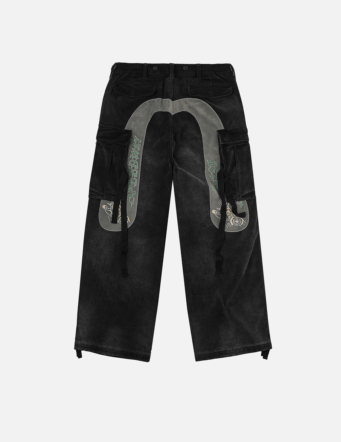 EVISU カーゴパンツ Washed Daicock Embroidery Wide-leg Corduroy Cargo Pants – EVISU