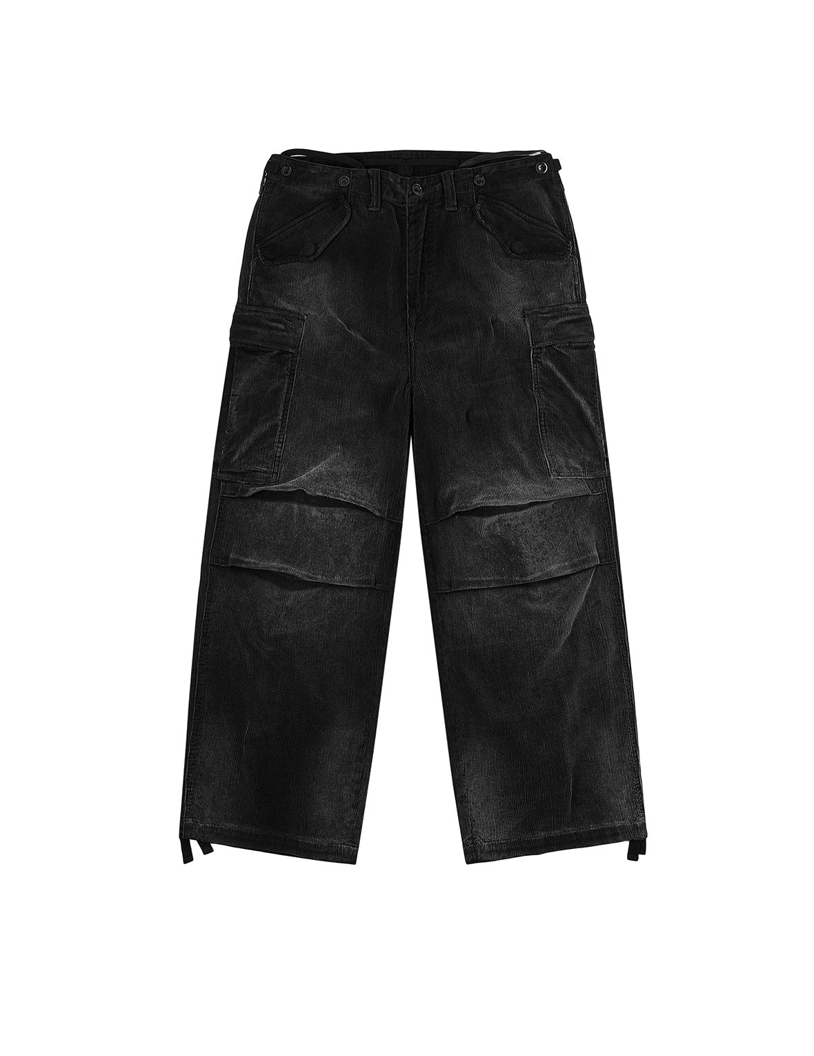 Washed Daicock Embroidery Wide-leg Corduroy Cargo Pants – EVISU