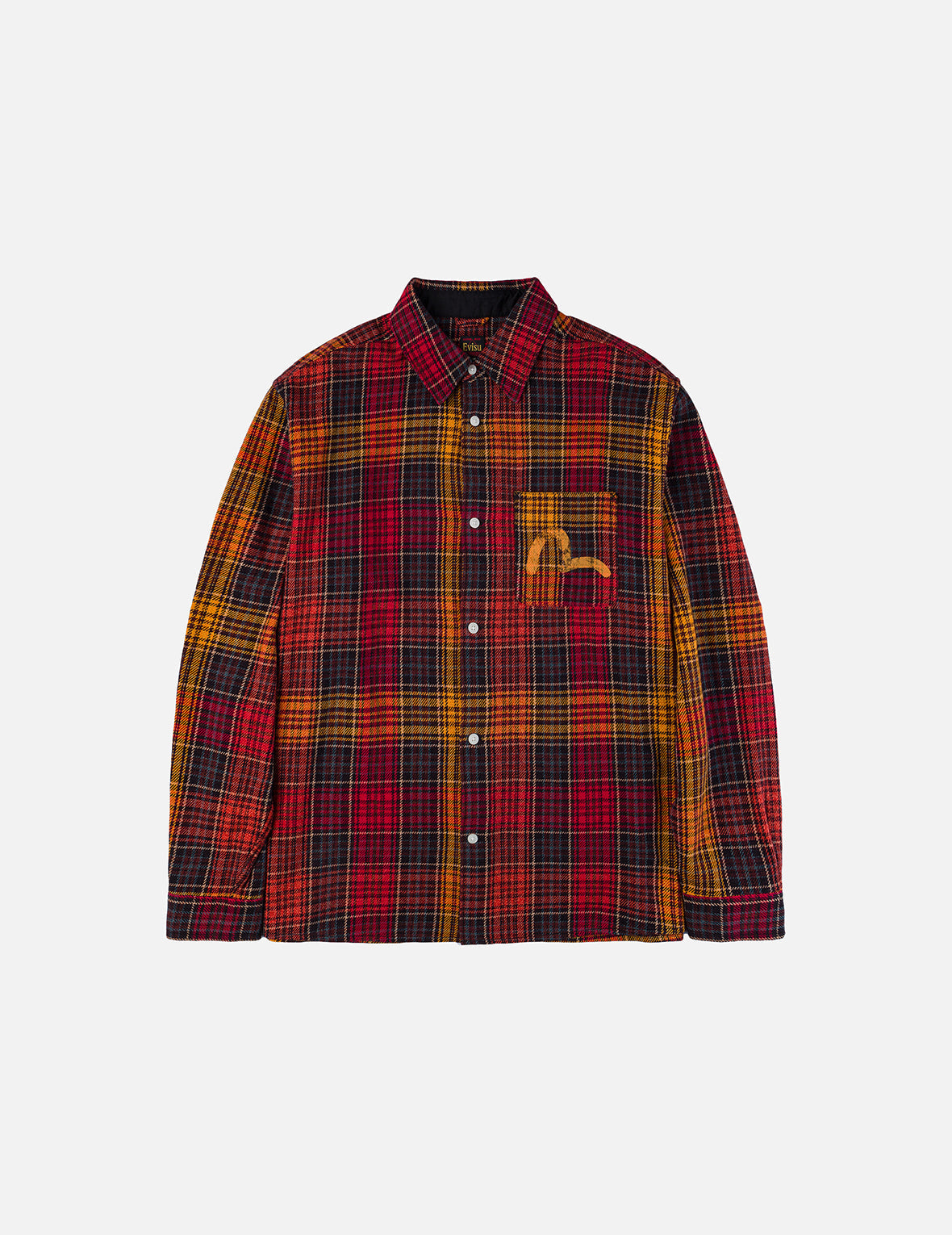 Seagull Print Regular Fit Flannel Check Shirt – EVISU