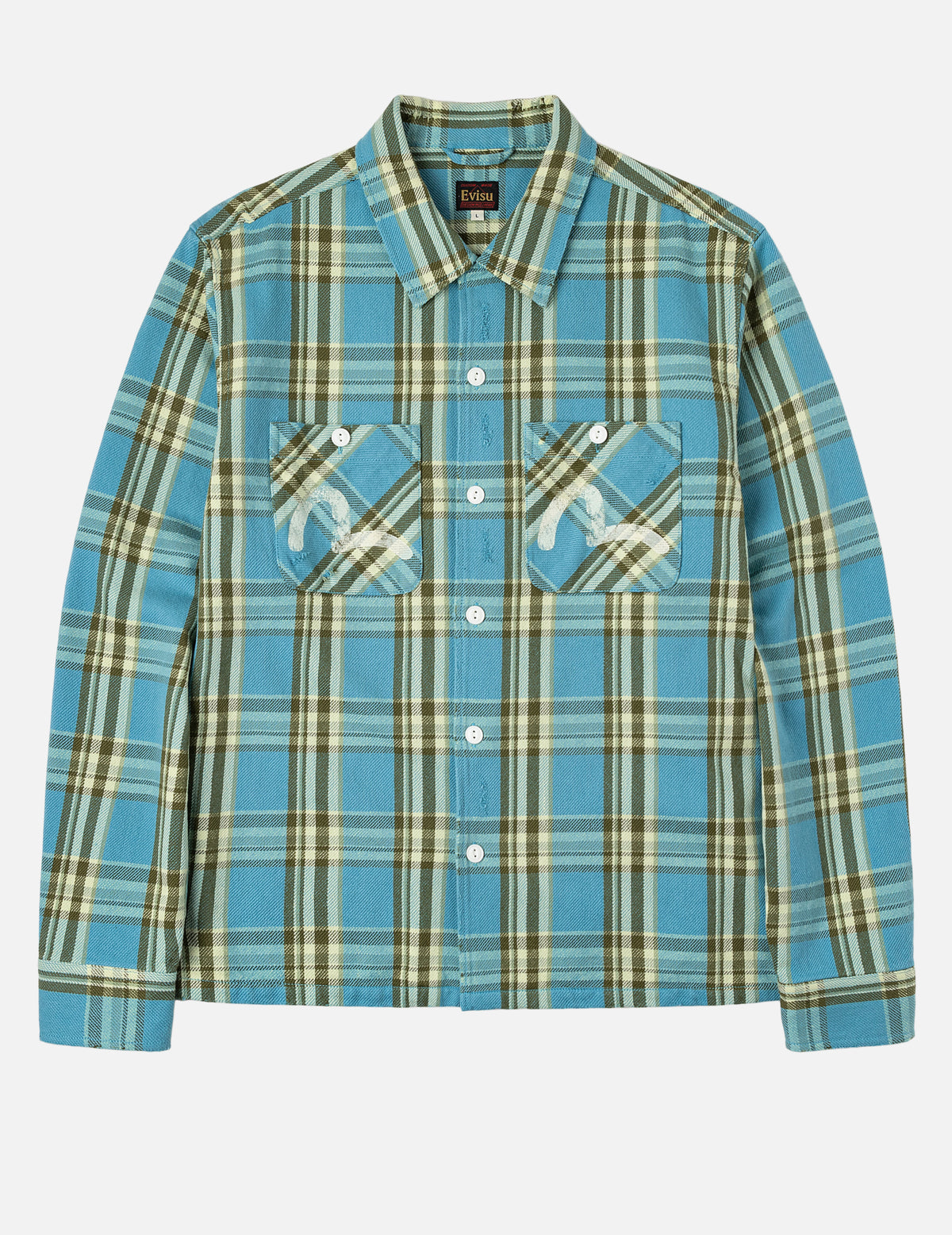 Seagull Print Relax Fit Plaid Flannel Shirt – EVISU