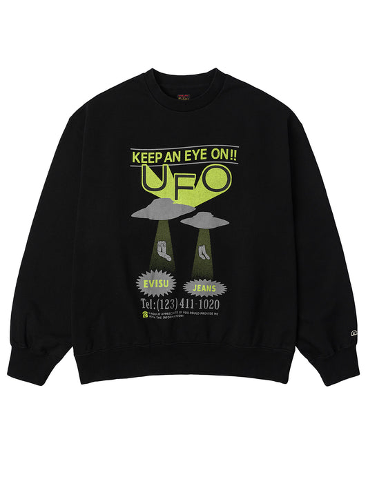 UFO Print and Seagull Appliqué Relax Fit Hoodie