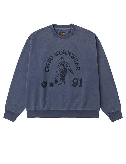 Bowling Workwear Print Relax Fit Sweatshirt