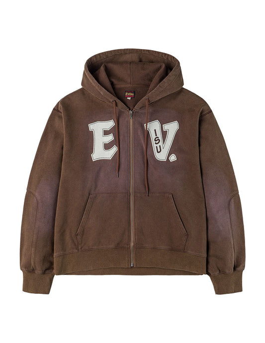 EV and Seagull Patches Embroidery Relax Fit Hoodie Jacket