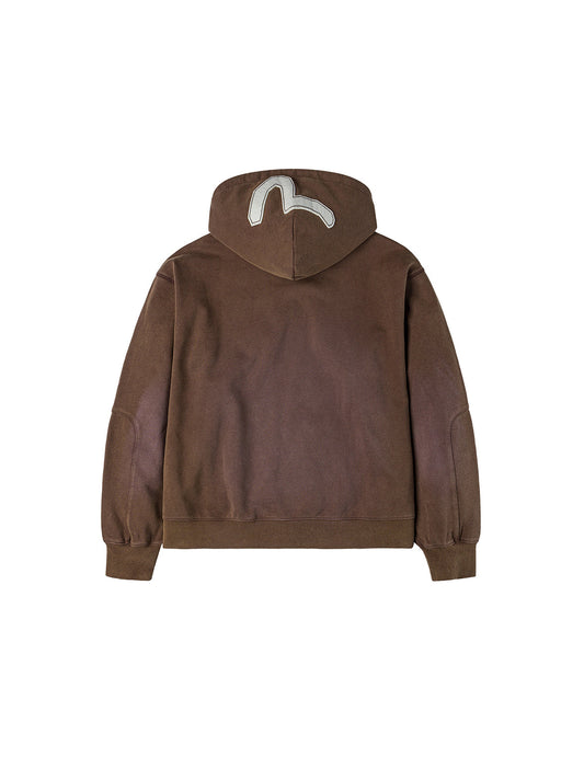 EV and Seagull Patches Embroidery Relax Fit Hoodie Jacket