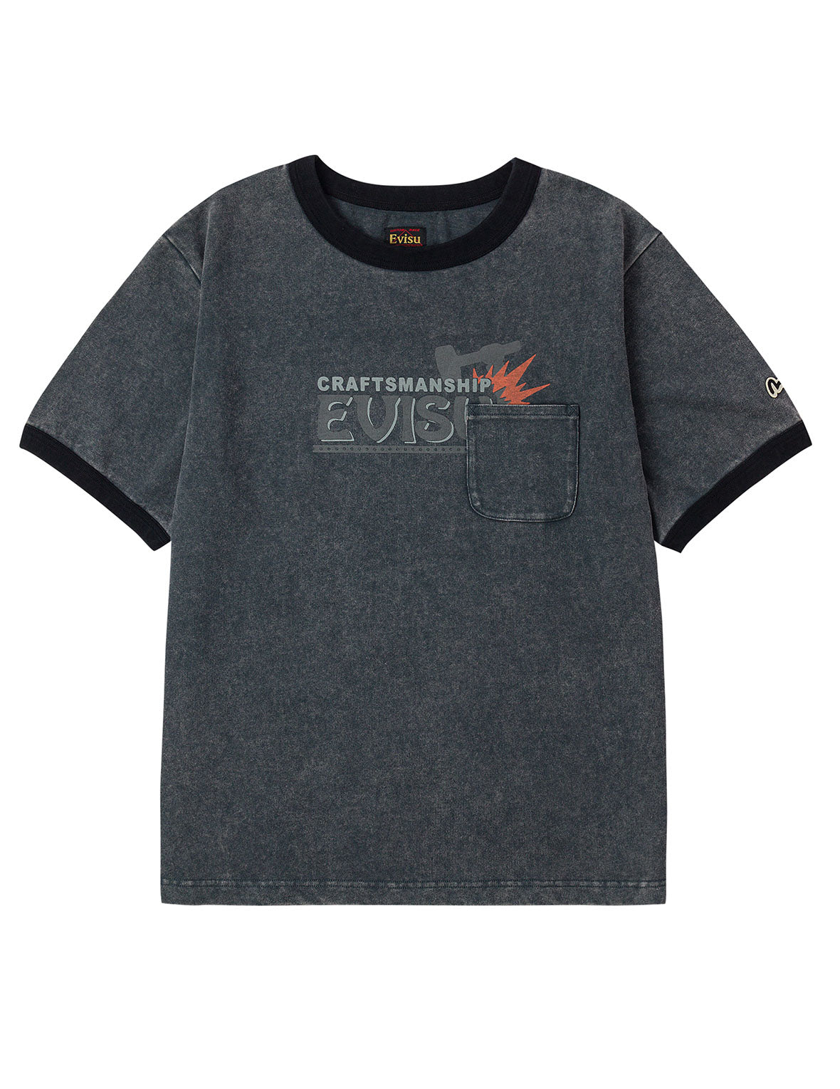 EVISU Workwear Print Relax Fit Ringer T-shirt