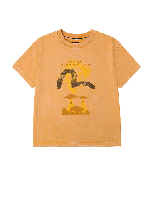 UFO Abduction Print Relax Fit T-shirt