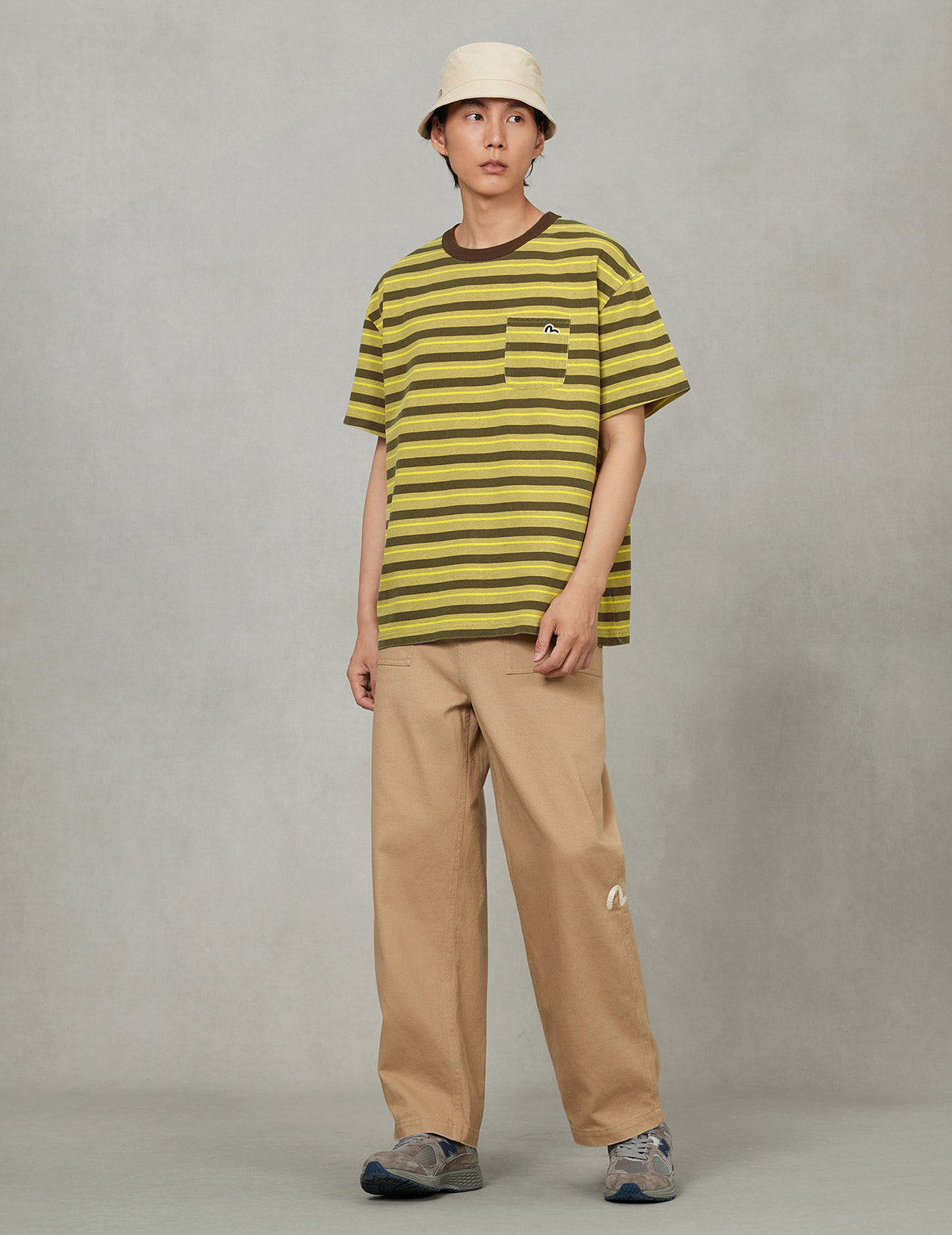 Seagull Appliqué Relax Fit Stripe T-Shirt