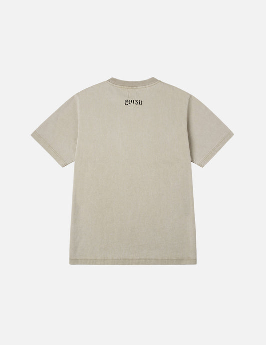 Hand-Drawn Seagull Print Relax Fit T-Shirt