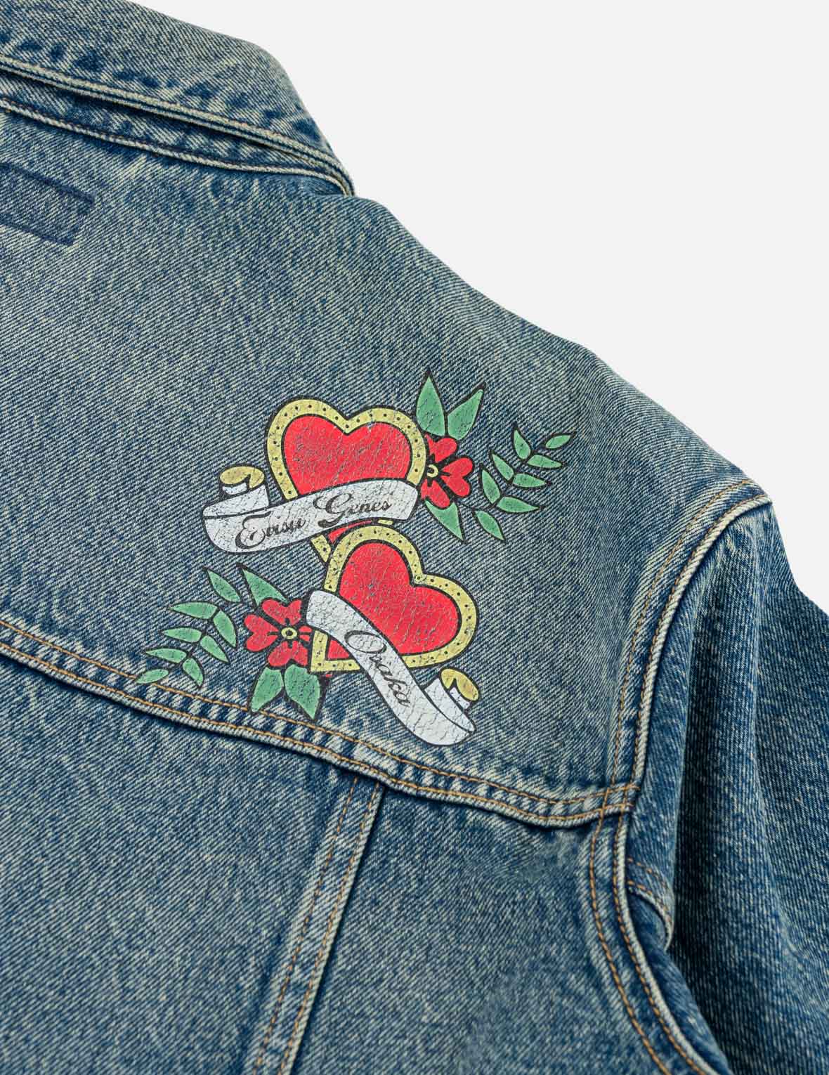 Evisu Logo Print Denim Work Jacket