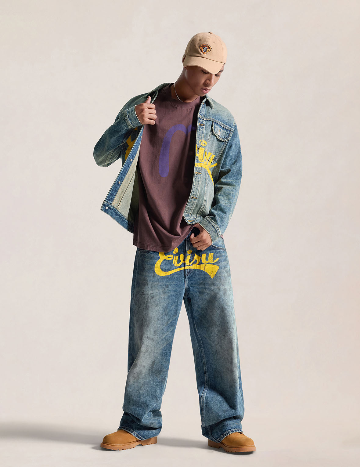 Evisu Logo Print Denim Work Jacket – EVISU