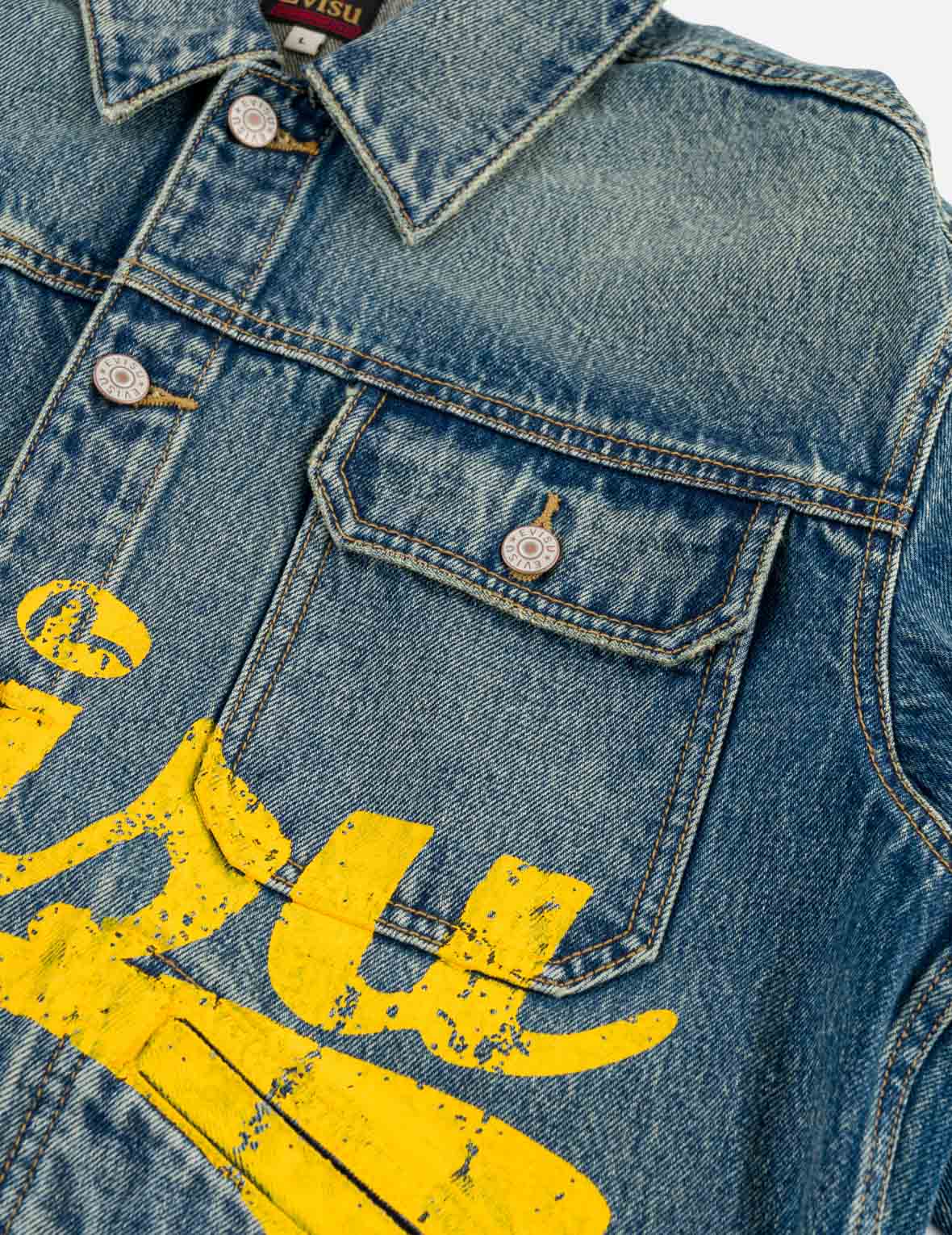 Evisu Logo Print Denim Work Jacket