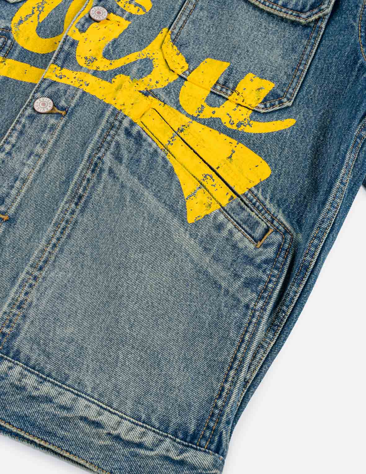 Evisu Logo Print Denim Work Jacket