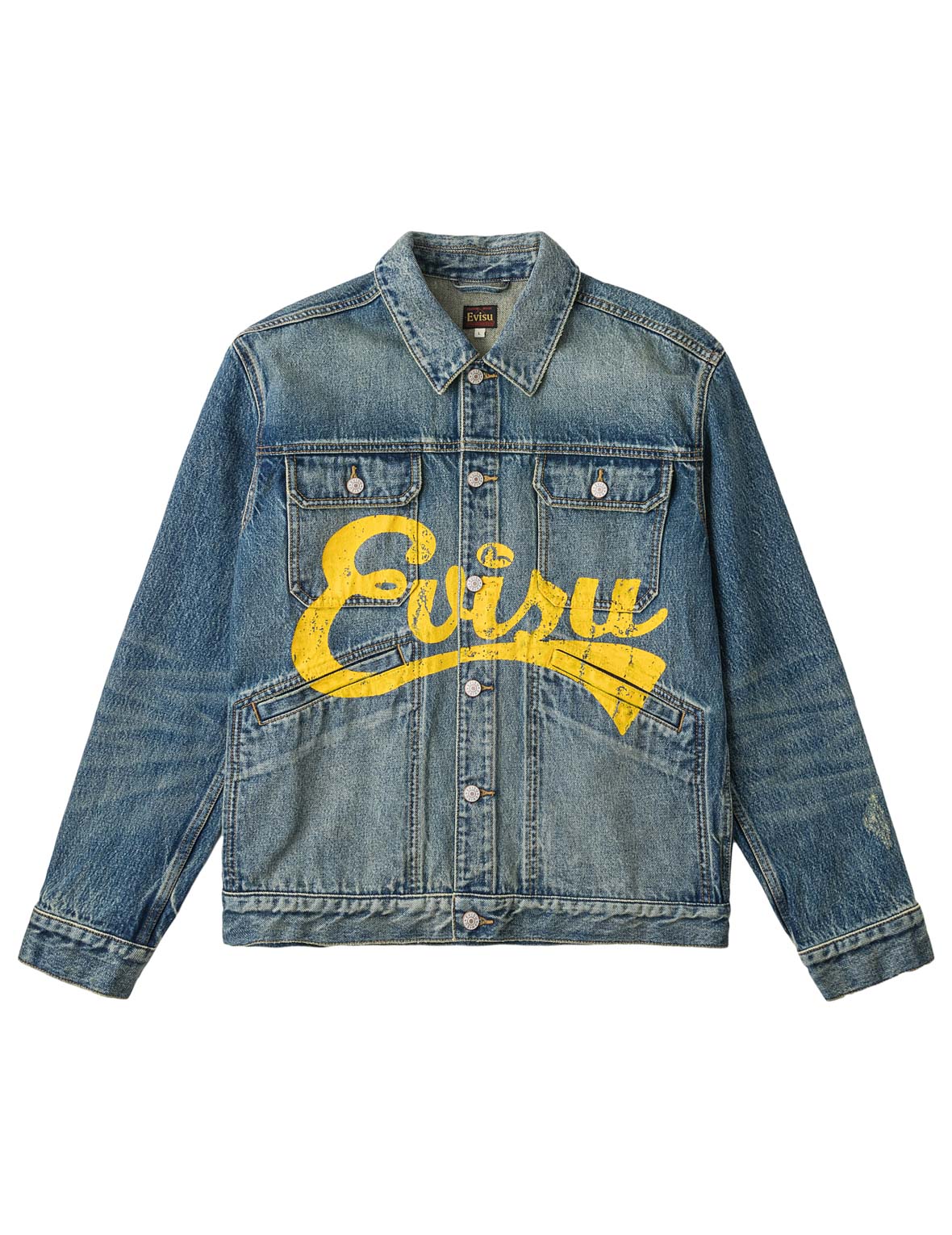 Evisu Logo Print Denim Work Jacket