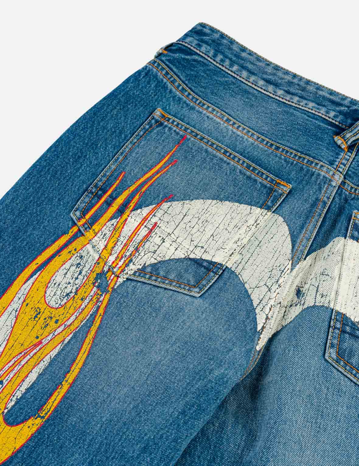 Flaming Daicock Print Regular Fit Jeans