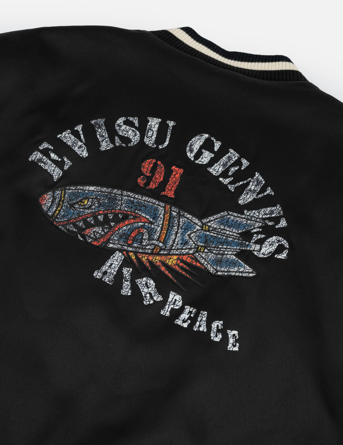 Light Padded Air Peace Satin Souvenir Jacket