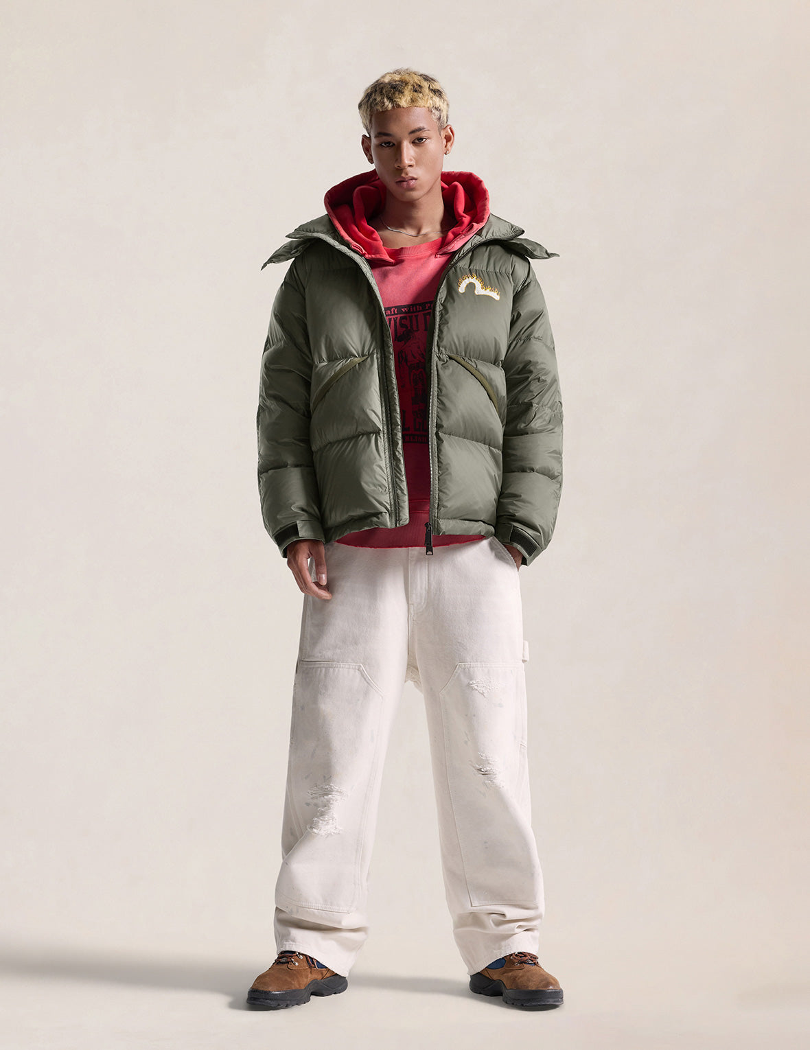 Washed EVISU Genes Down Jacket