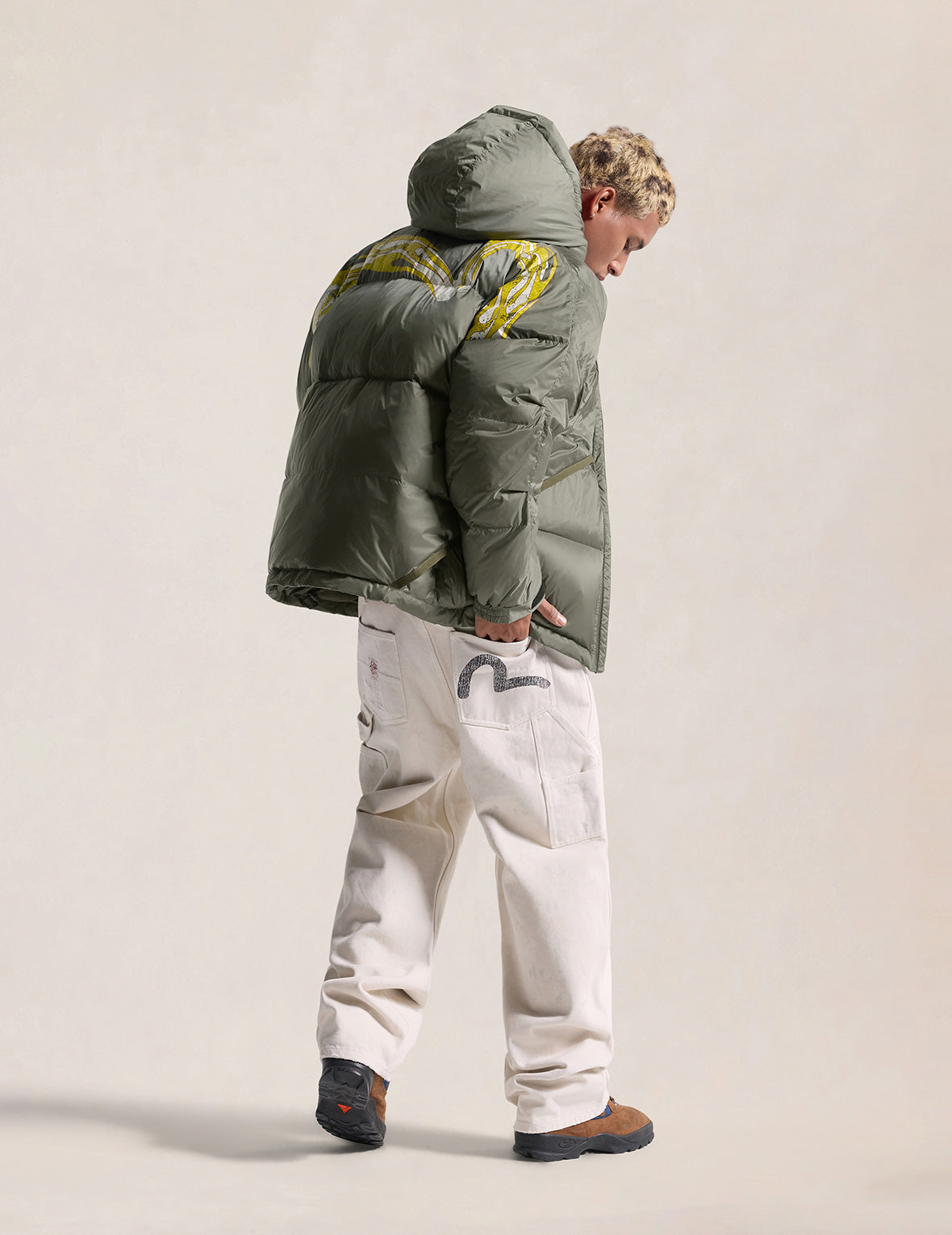 Washed EVISU Genes Down Jacket