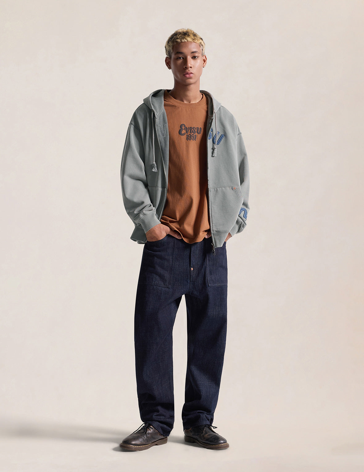 Patched EVISU Zip Hoodie