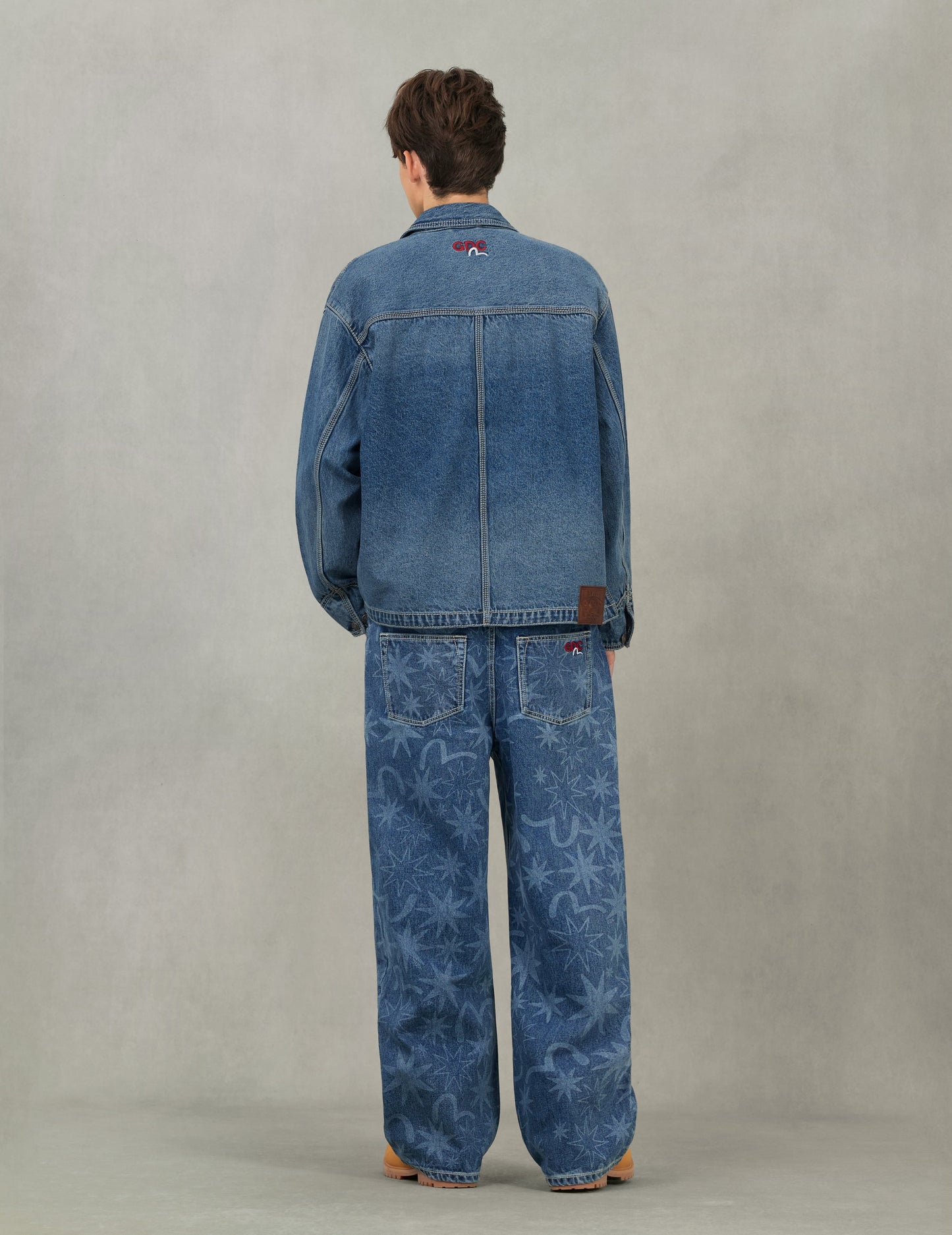 EVISU X GDC 刺绣宽版休闲牛仔工装外套