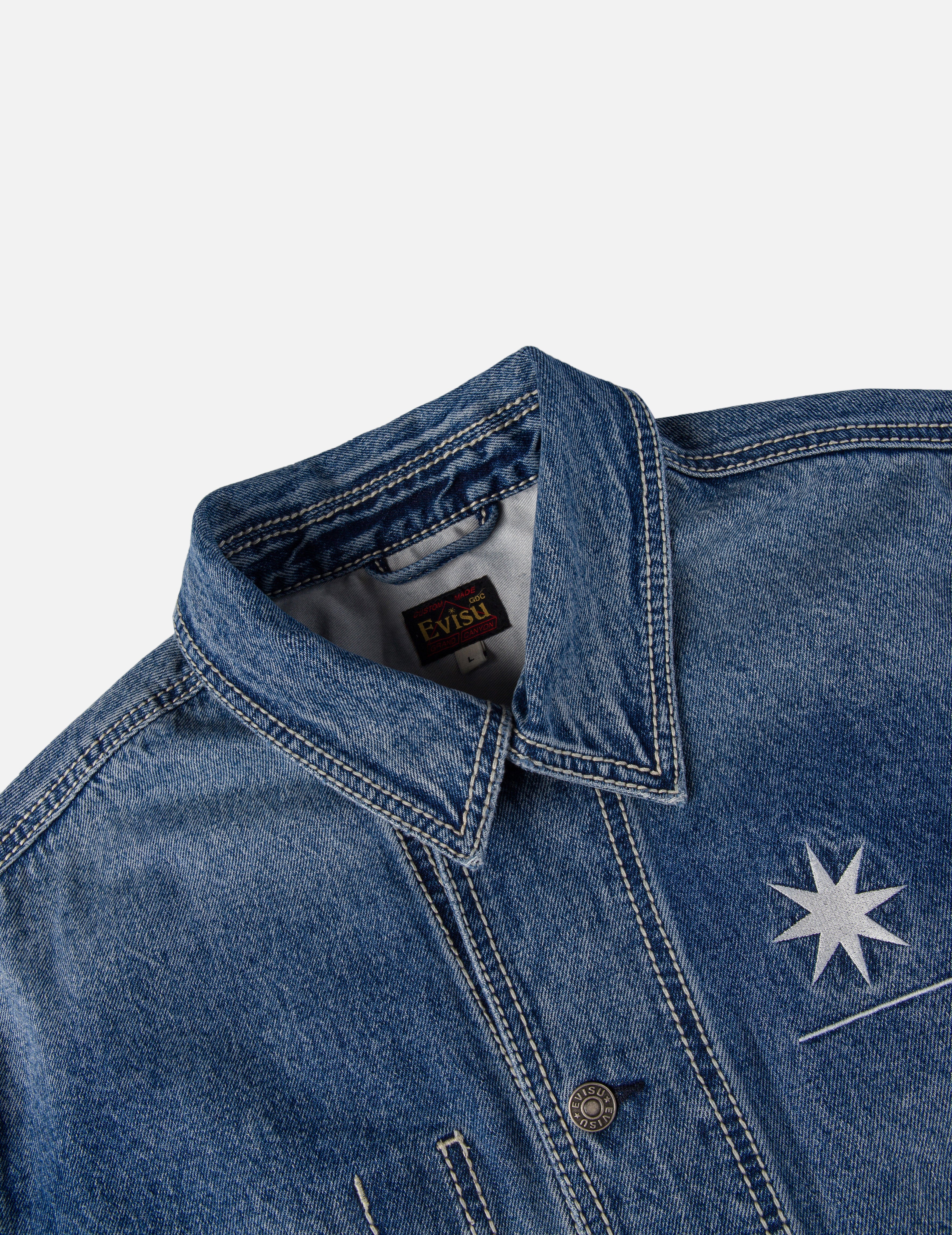 EVISU X GDC 刺绣宽版休闲牛仔工装外套