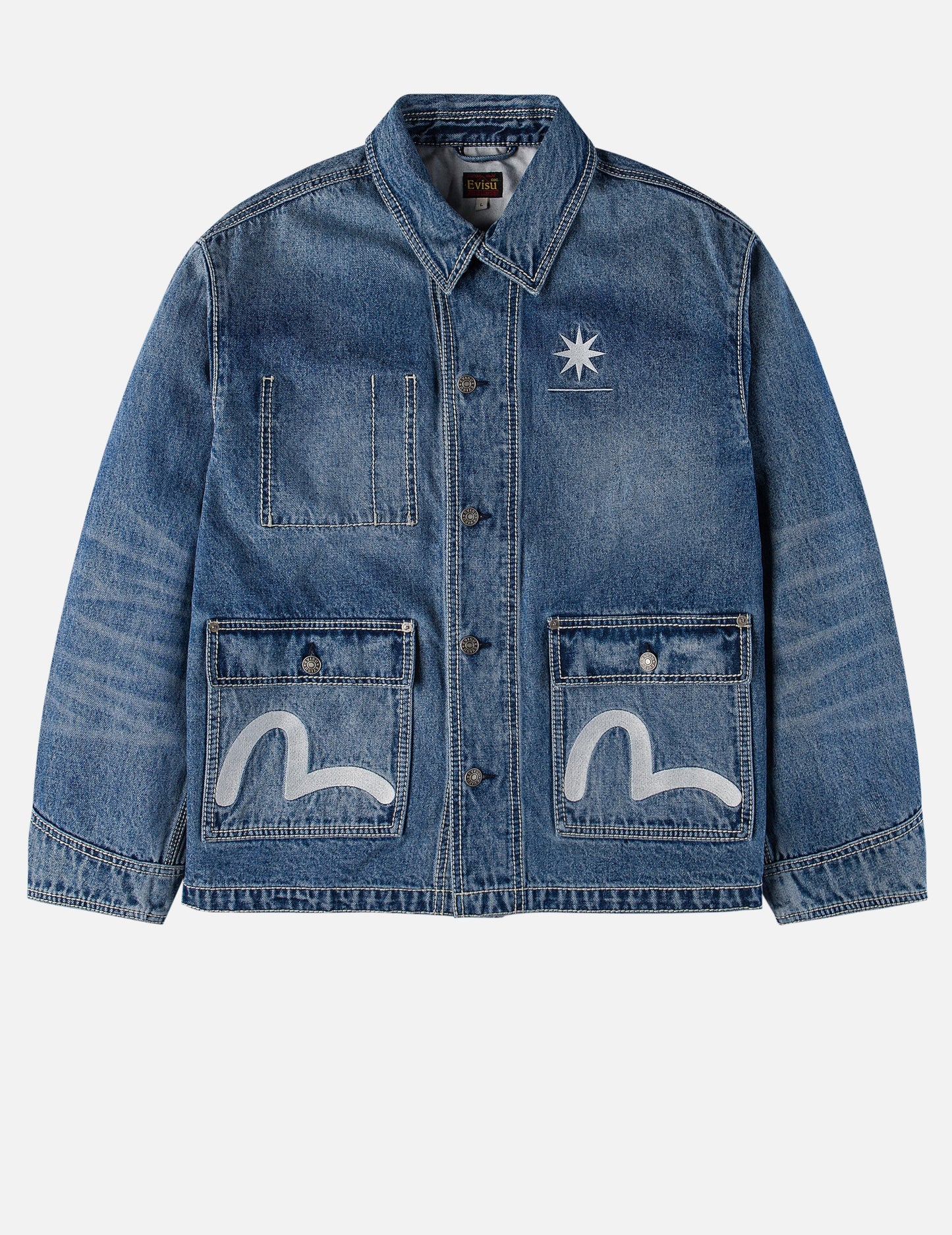 EVISU X GDC 刺绣宽版休闲牛仔工装外套