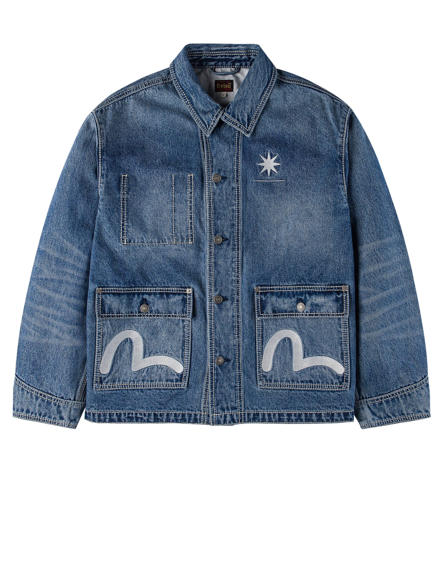 EVISU X GDC 刺绣宽版休闲牛仔工装外套