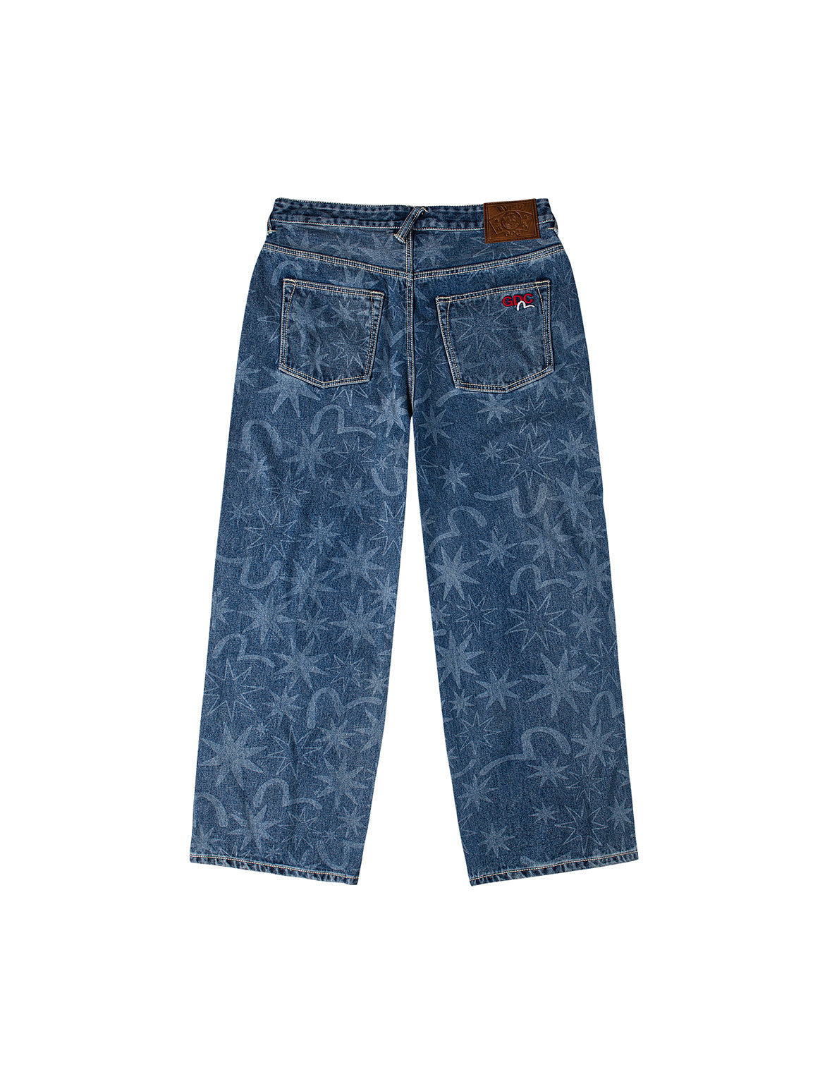 EVISU X GDC Allover Washed Print Relax Fit Jeans