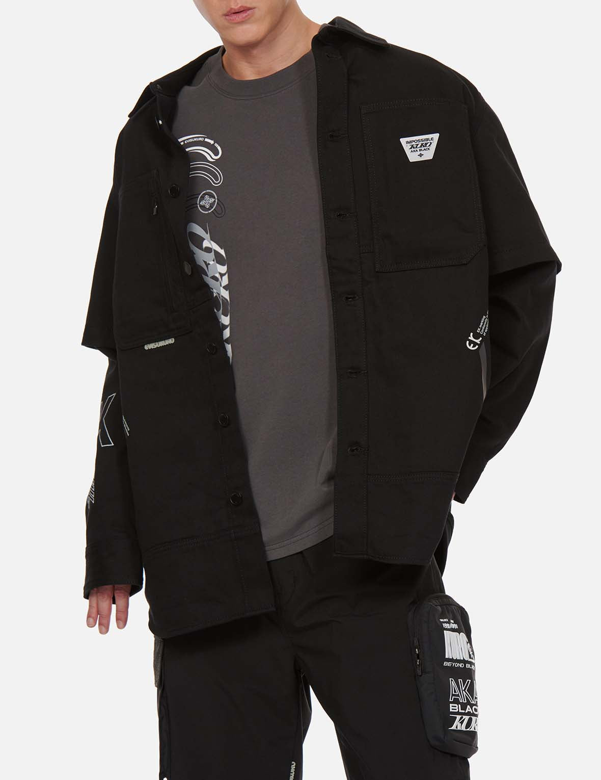 Neon Splash Seagull Print Denim Overshirt – EVISU