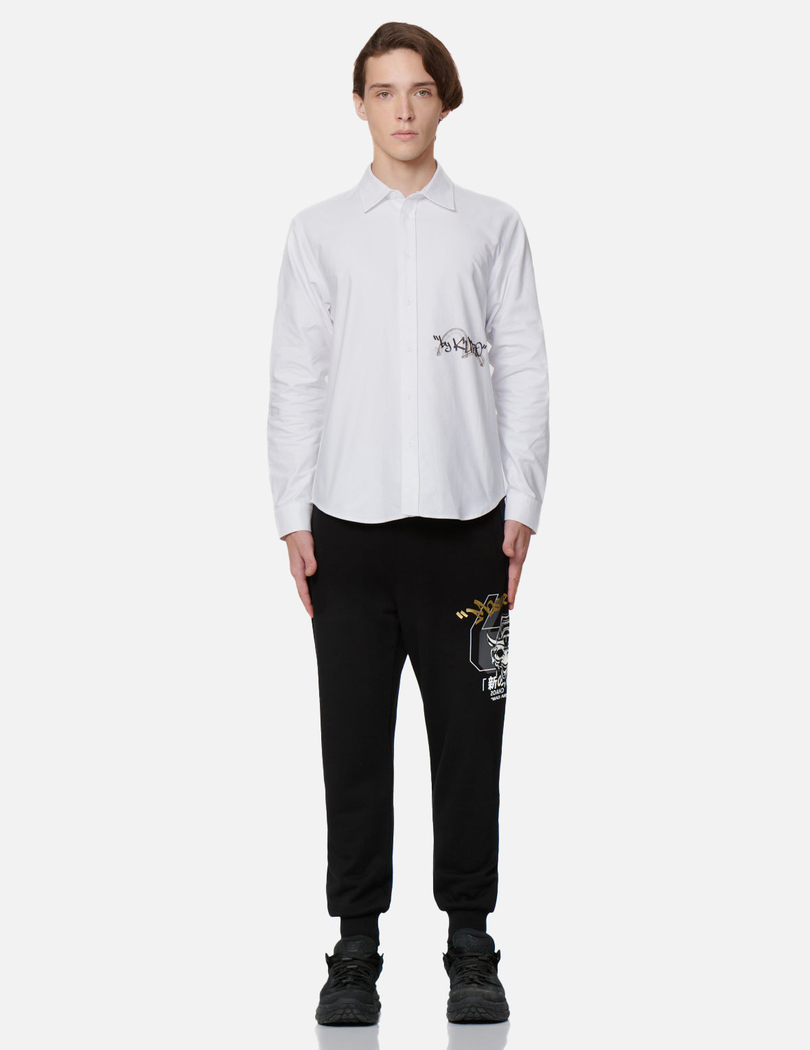 Kamon and Graffiti Print Oxford Shirt – EVISU