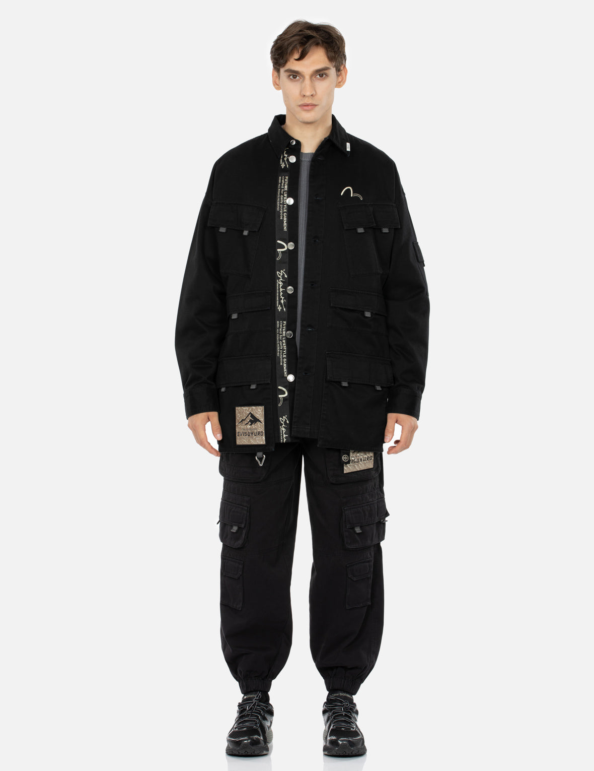 Multi Pockets Washed Loose Fit Shirt Jacket – EVISU