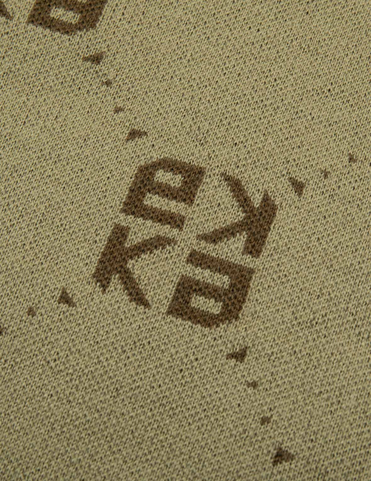 Logo刺绣满地提花宽版针织衫