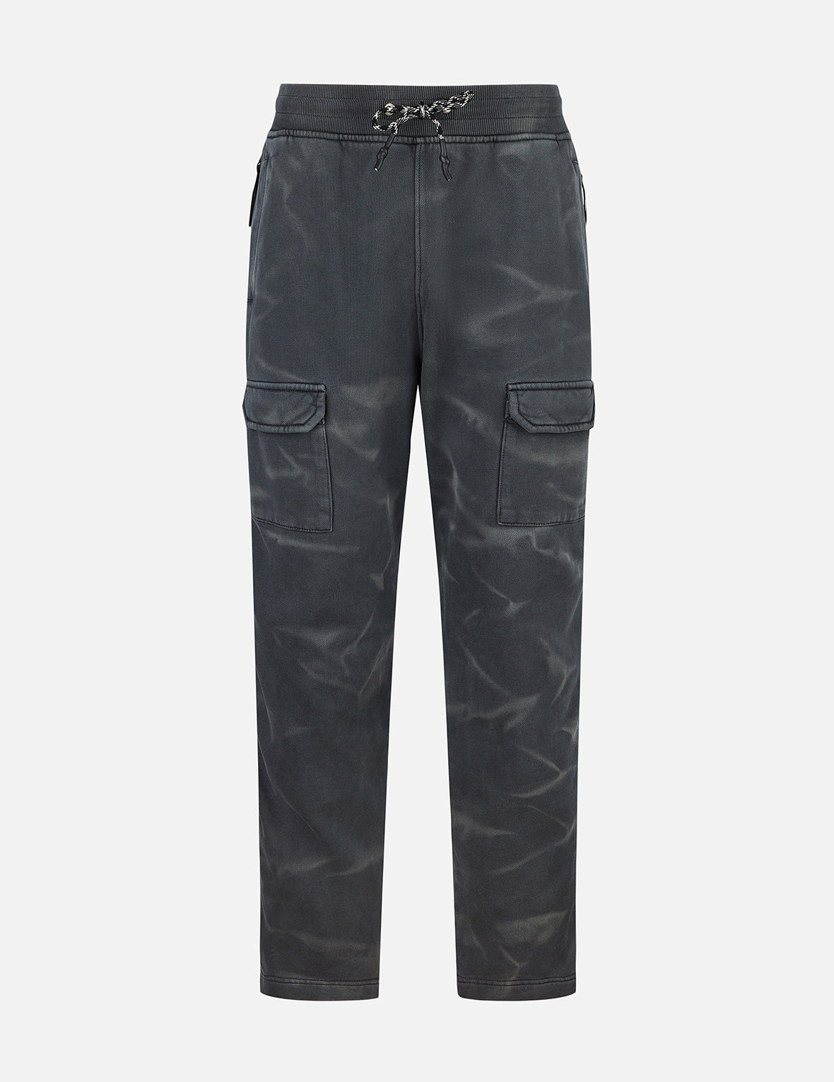Garment Dyed Logo Print Side Zip Relax Fit Sweatpants