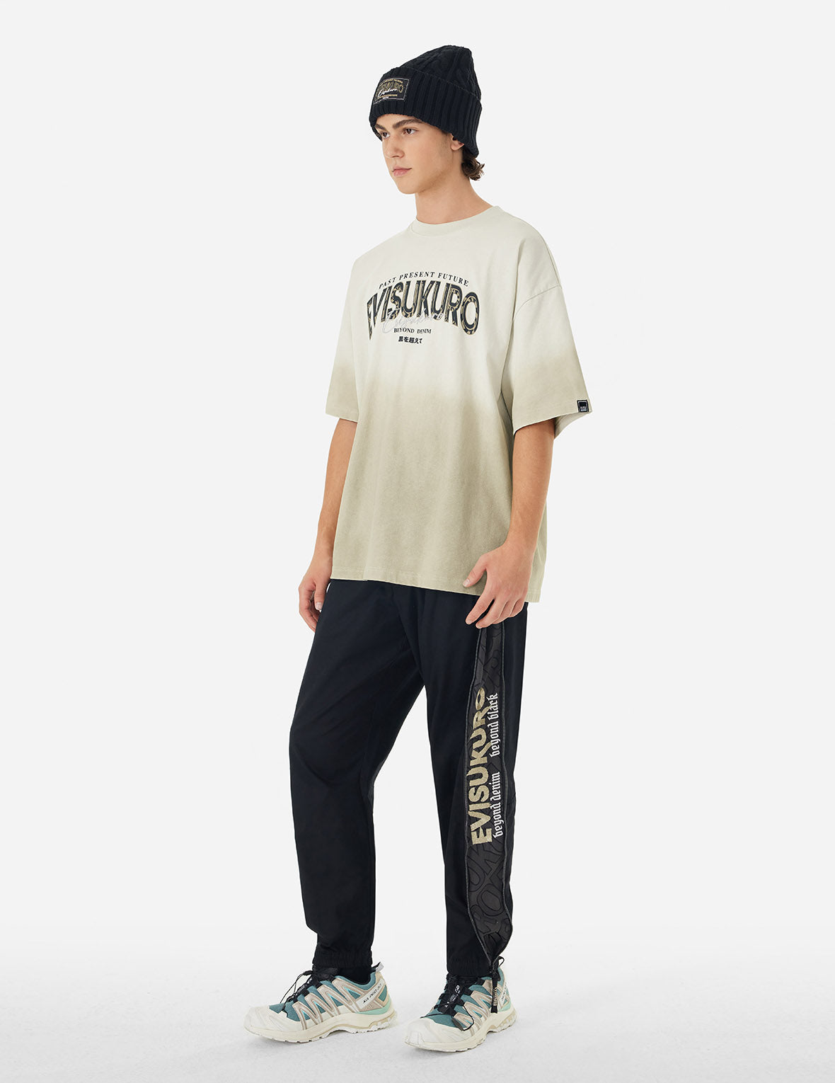 Tie-dye Logo Print and Embroidery Oversized T-shirt