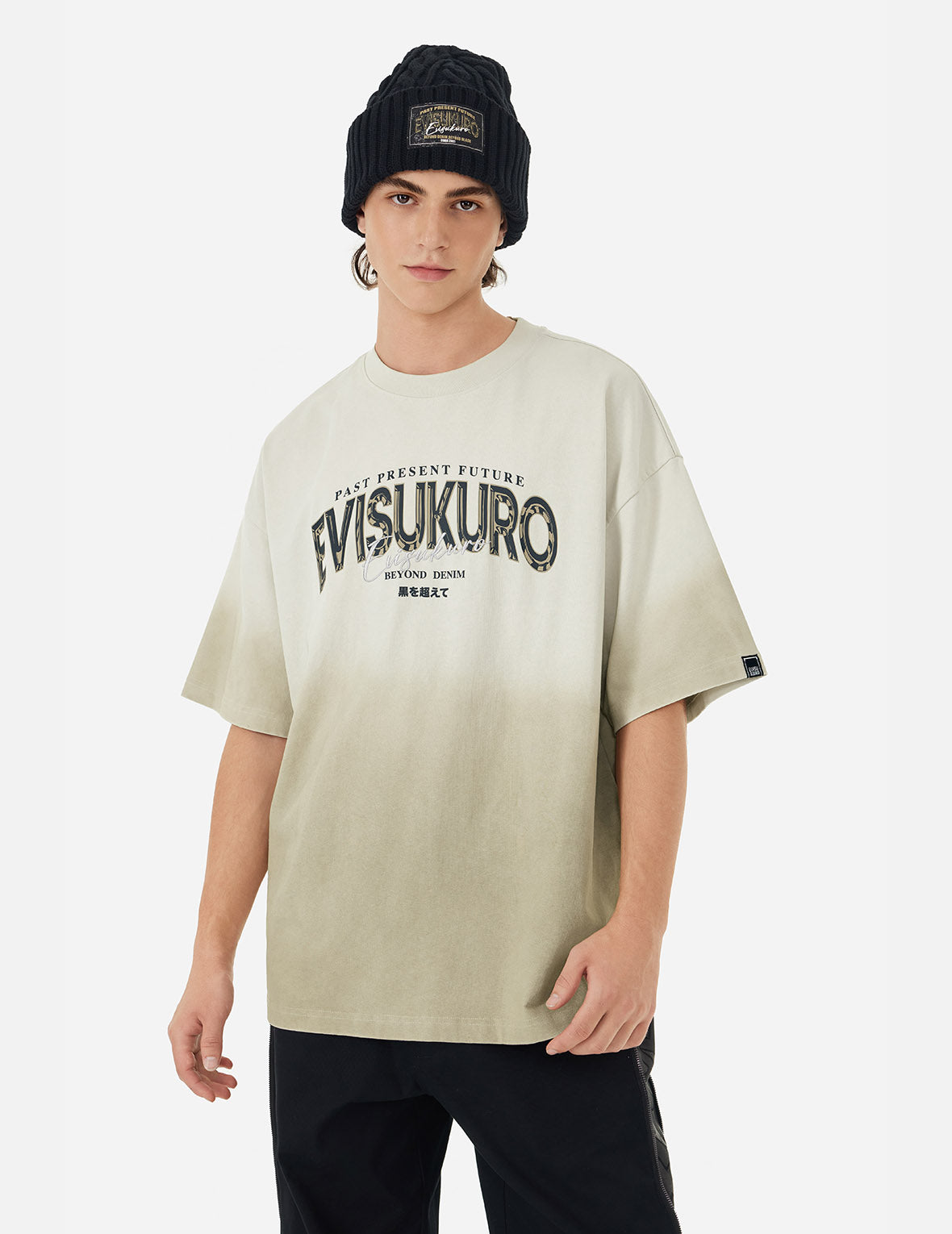 Tie-dye Logo Print and Embroidery Oversized T-shirt