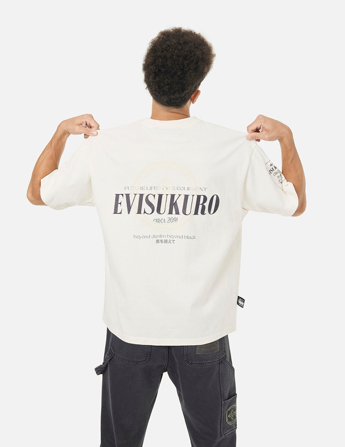 Logo Embroidery and Kamon Print Loose Fit T-Shirt – EVISU