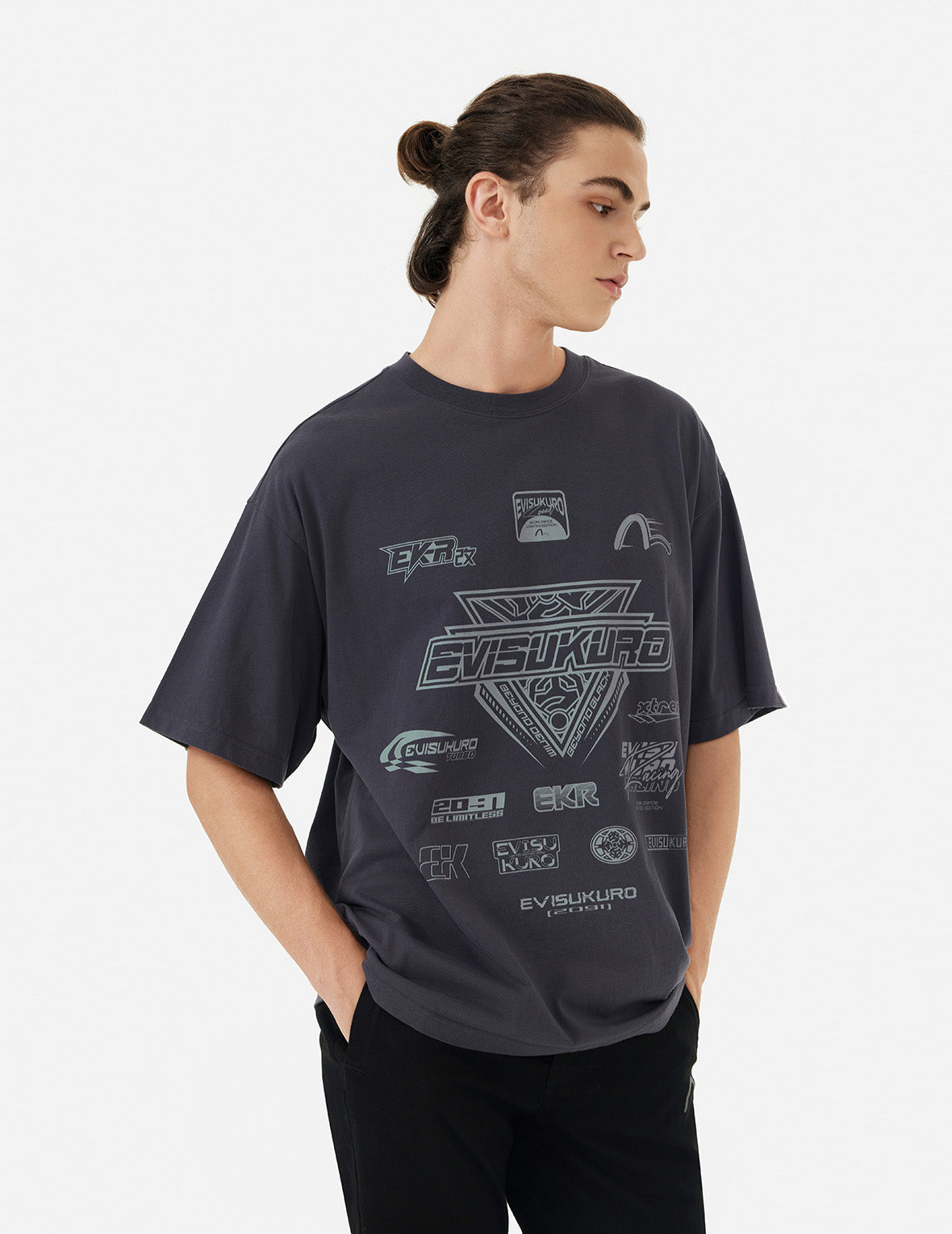 Multi Logo Print Regular Fit Racing T-Shirt – EVISU