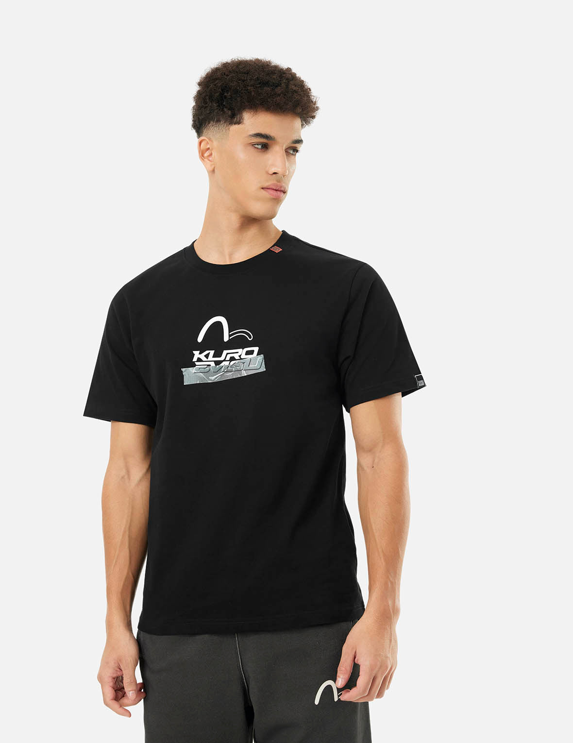 Logo and Tape Print Regular Fit T-shirt