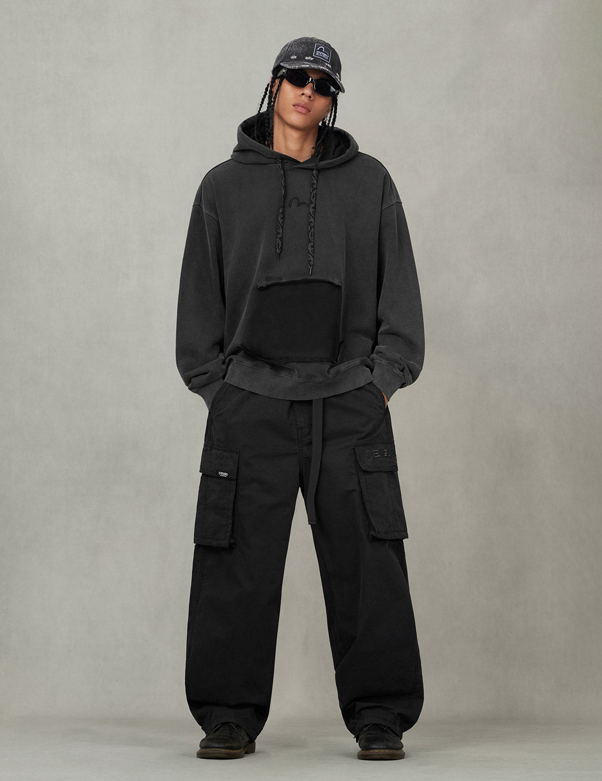 ★shuugo★ Seagull and EVISUKURO E Embroidery Loose Fit Hoodie