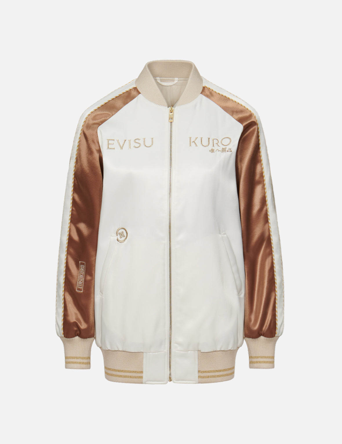 Kamon Glitter Print Oversize Padded Souvenir Jacket – EVISU