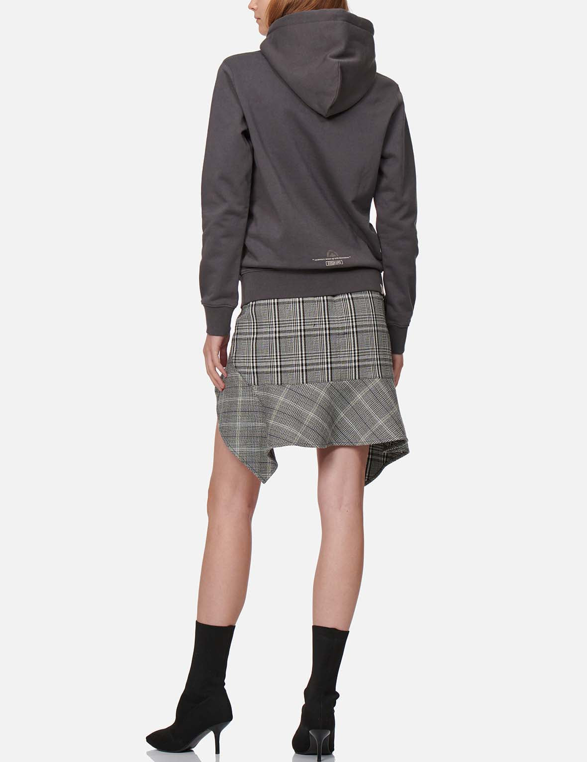 Asymmetric Ruffle Mixed Plaid Skirt – EVISU