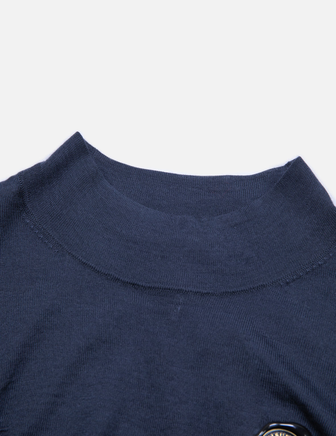 Ruched Front High Neck Knit Top