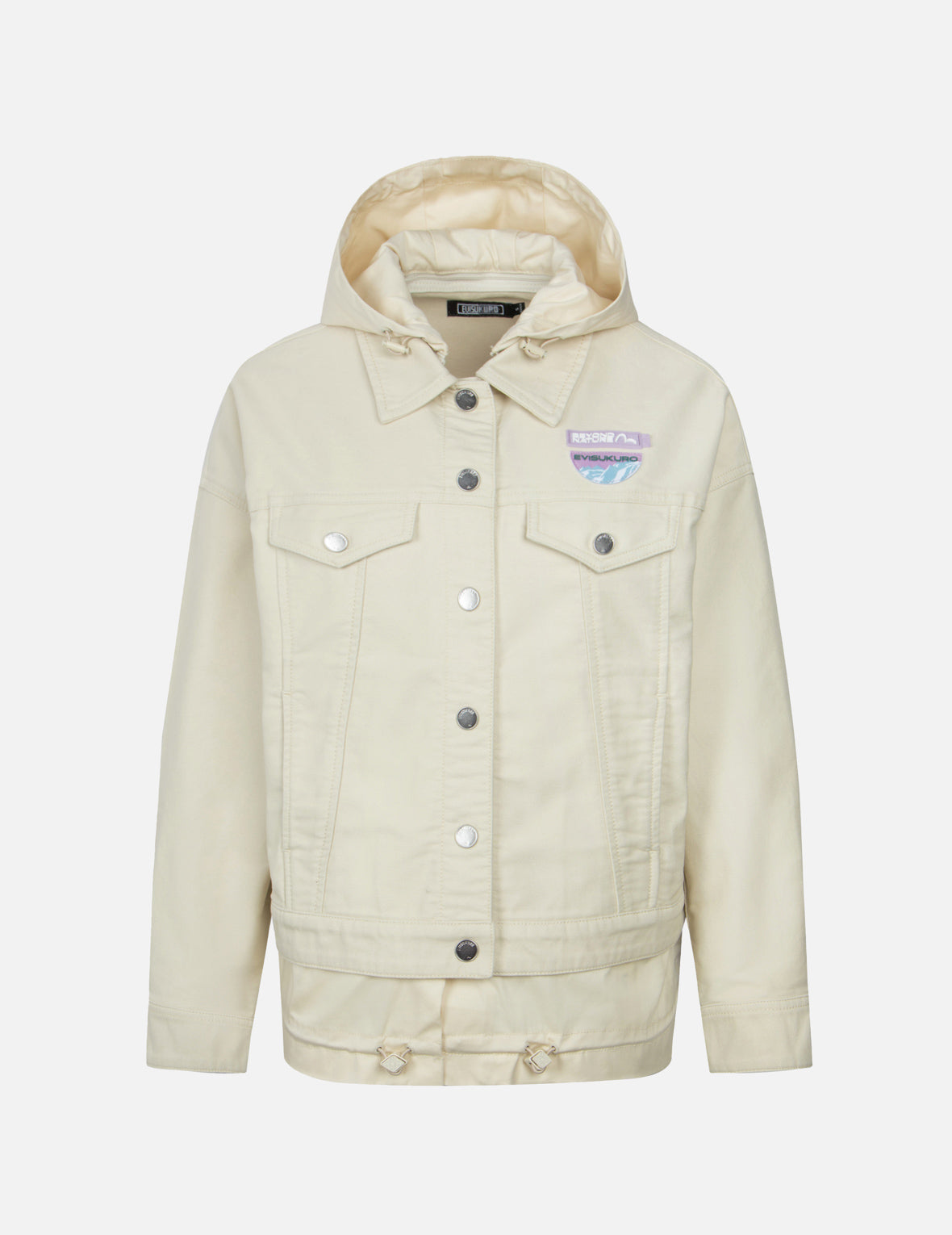 Shimmering Logo and Kamon Print Boxy Jacket